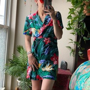 Vintage tropical print dress/romper